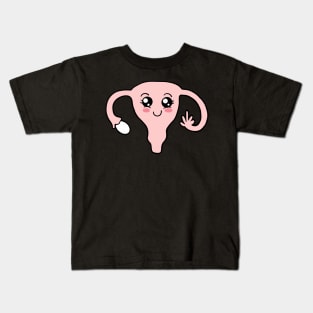 Feminine middle finger uterus Kids T-Shirt